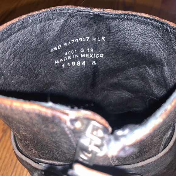 Frye dark brown soft durable leather motorcycle boots - Picture 6 of 6